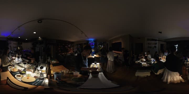 Chef Jasper Lynn preparing Engawa